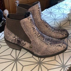 Snake skin booties